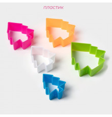 Вырубки новогодние «Ёлочка», набор 5 шт, пластик