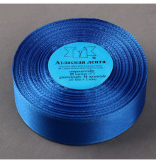 Лента атласная, 25 мм × 33 ± 2 м, цвет синий