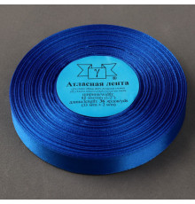 Лента атласная, 12 мм × 33 ± 2 м, цвет синий